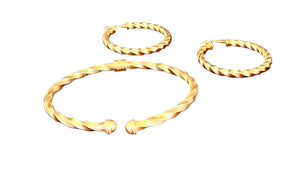 Twisted gold bangle