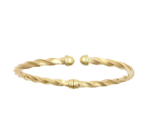 Twisted gold bangle